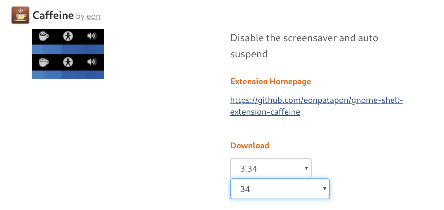 Caffeine extension